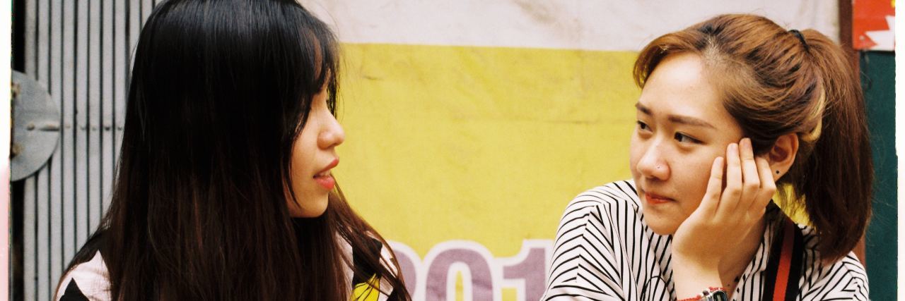 Why Not to Say 'I'm Sorry' When Talking About an Illness two women friends talking