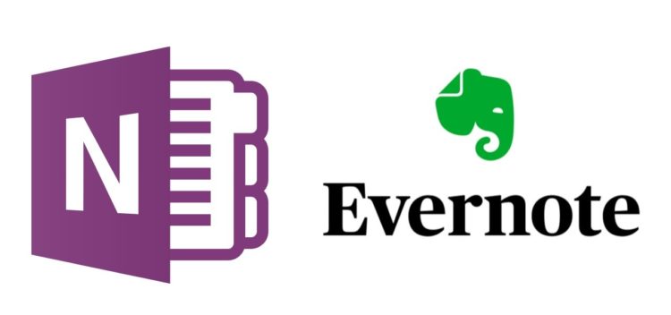 OneNote and EverNote logos