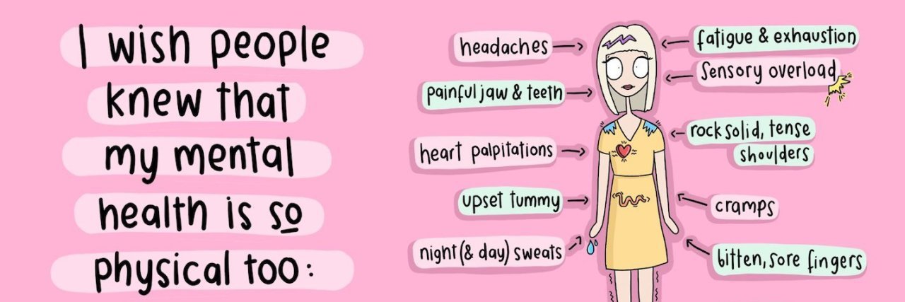Mellow Doodles' Graphic Shows the Physical Symptoms of Mental Illness Mellow Doodles' graphic showing the physical symptoms of mental illness