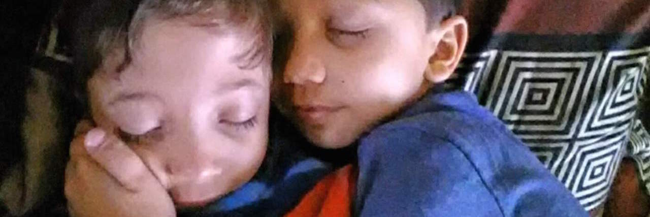 When Your Child With a Rare Disease Doesn’t Feel Brave Two kids hugging