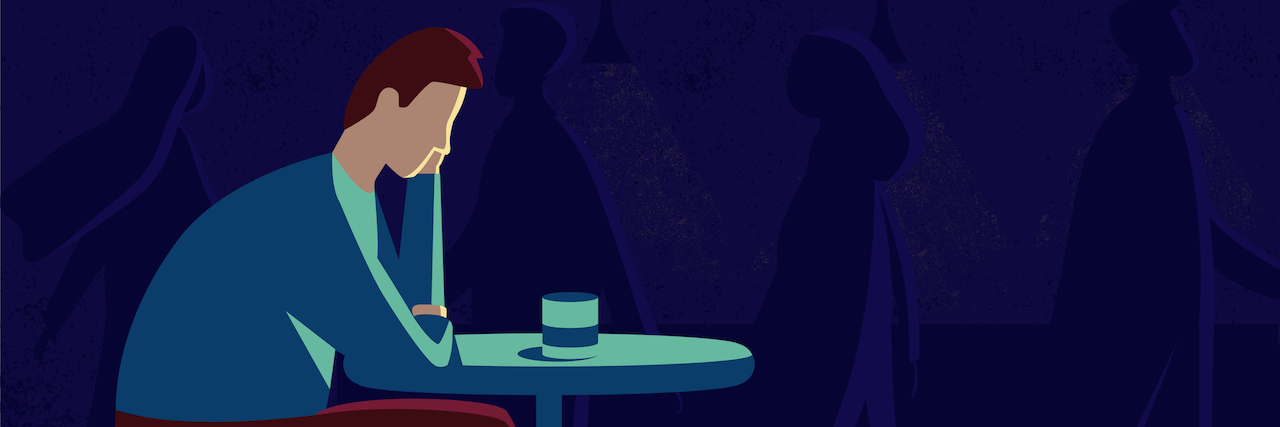 Borderline Personality Disorder Amplifies Emotions and Tells Lies Illustration of a man sitting at a table