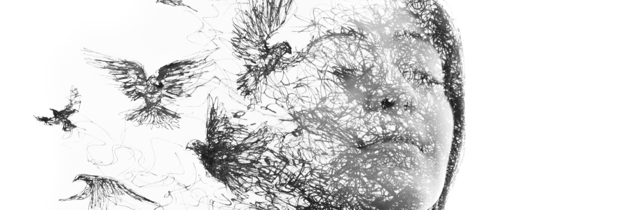 Living a Life Worth Fighting For With a Chronic Illness A sketch drawing of a woman with birds flying out of her body.