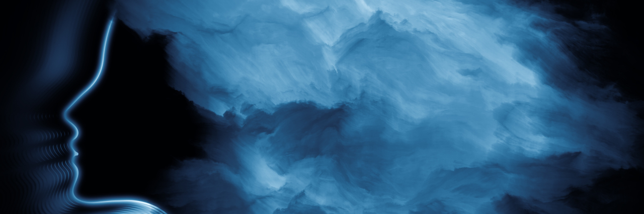 When Chronic Pain Makes Me Think of a Ghost a woman's silhouette with white clouds