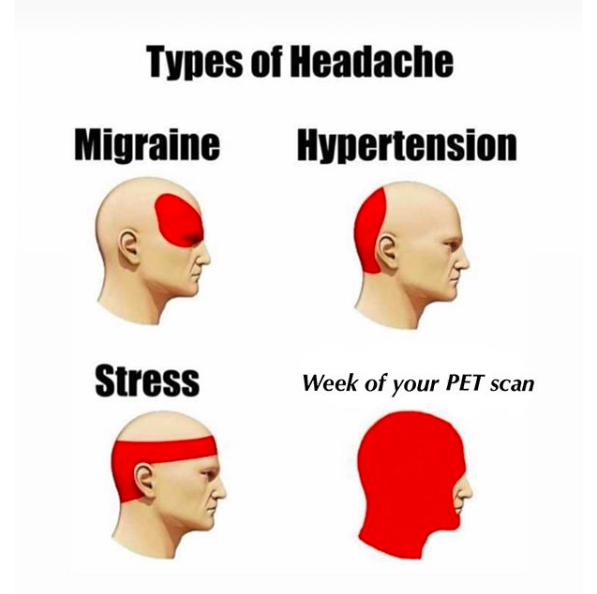 types of headaches, migraine, hypertension, stress, week of your PET scan