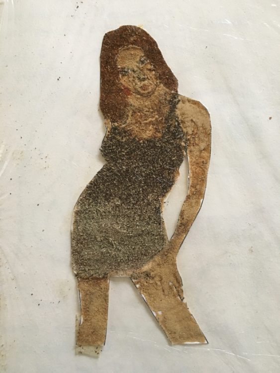 Woman made out of an assortment of spices.