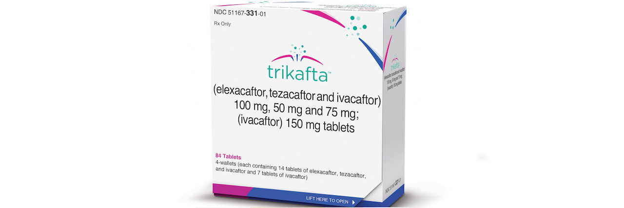 Cystic fibrosis medication Trikafta (elexacaftor/ivacaftor/tezacaftor)