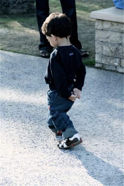 the author's child walking