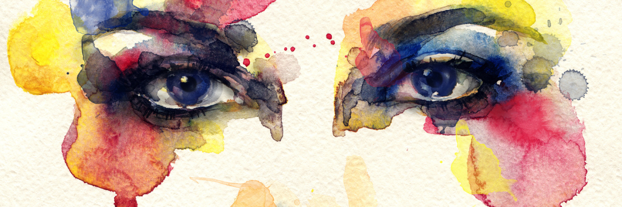 Things You May Relate to If You’ve Been in Eating Disorder Treatment A watercolor illustration of a woman looking intensely forward.