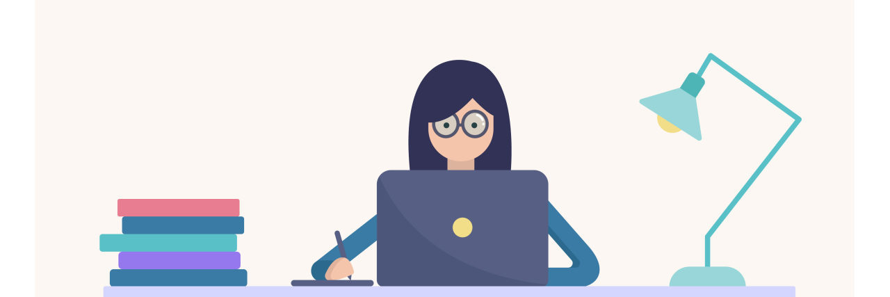 Pursuing Freelance Employment With a Disability Woman working on laptop vector.