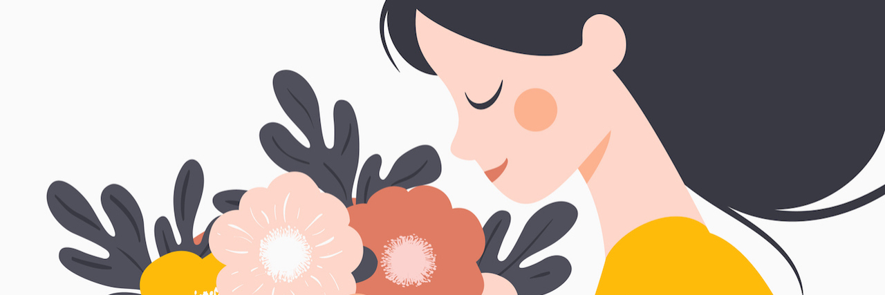 People With Chronic Illness Need Support Too woman holding a bouquet of flowers