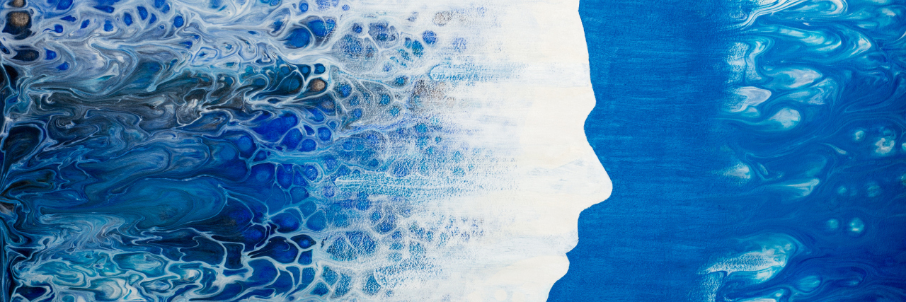 Why People Are Surprised When I Tell Them I Have a Mental Illness A photo of a woman with water running through her head.