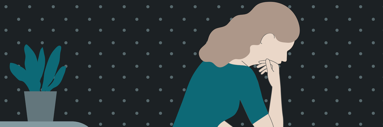Grief's New Meaning in Life With Chronic Illness Illustration of pensive woman