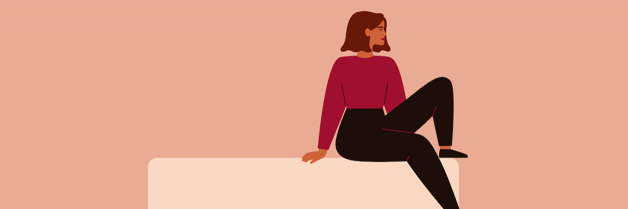 The Importance of Alpha-1 Antitrypsin Deficiency Awareness Month Illustration of woman sitting on top of large speech bubble