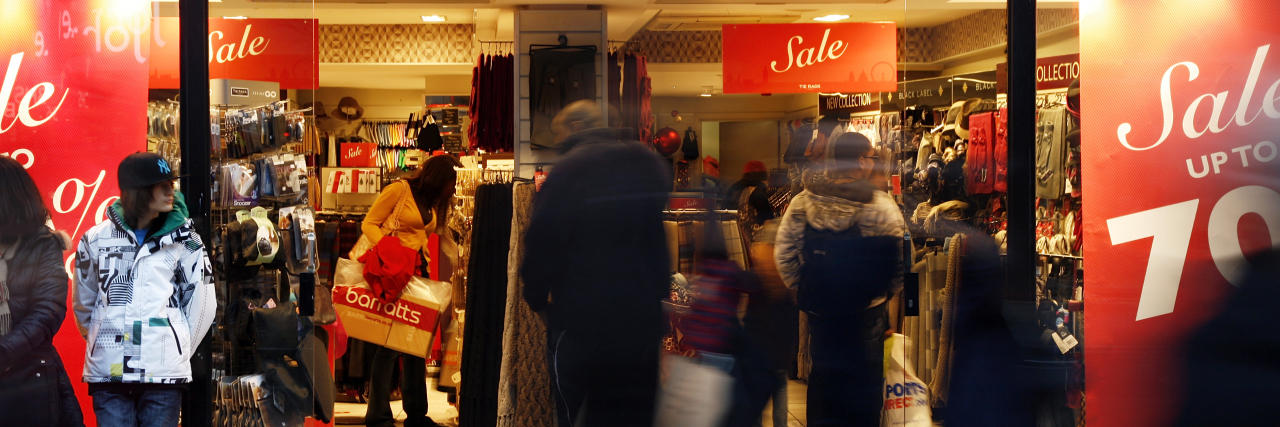 Why Holiday Shopping Is Hard With a Chronic Illness Busy holiday shopping crowds on Oxford Street.