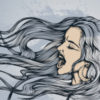 An illustration of a woman screaming