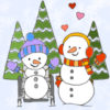 Join The Mighty, Send a card to someone in the hospital this holiday season. Title image with illustrations of two snowmen. One snowman is in a wheelchair.