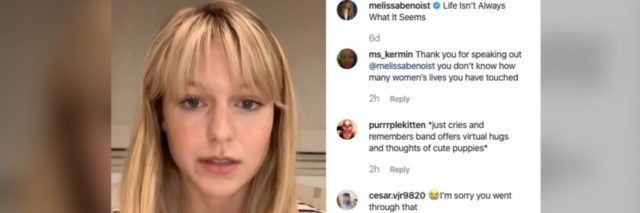 Melissa Benoist sharing a story on instagram