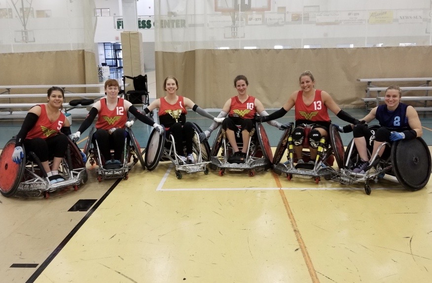 Jenny with her wheelchair sports team.