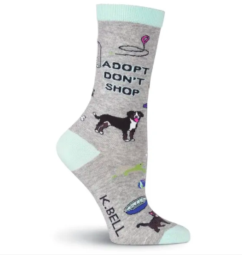 Adopt don't shop animal socks