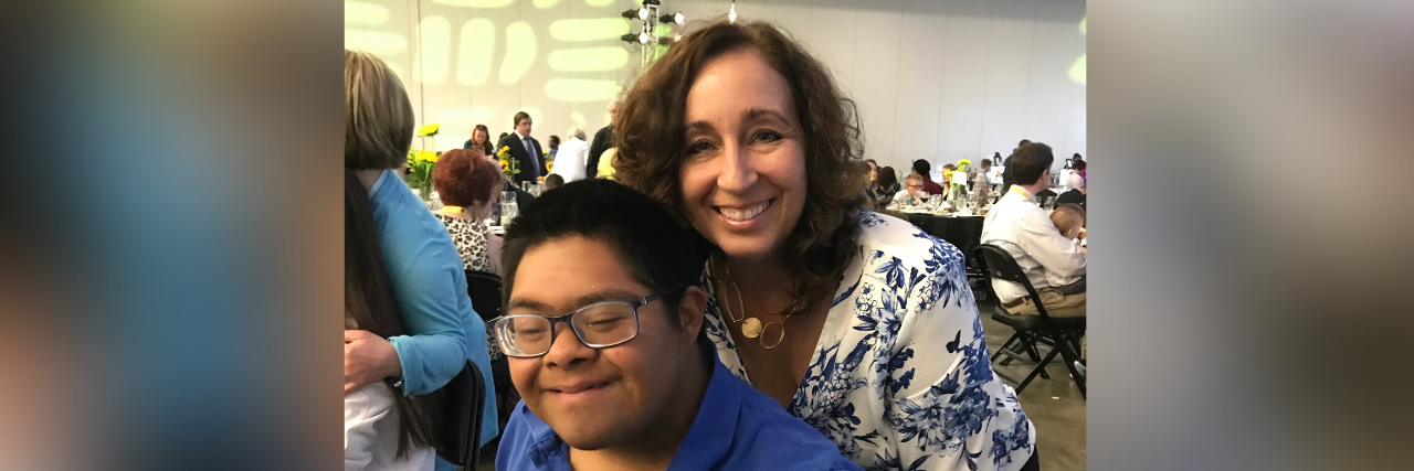 Being a Worried Parent of a Child With Down Syndrome Michelle with her son who has Down syndrome.