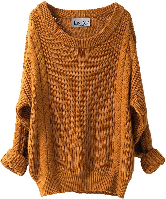 Cashmere oversized knitted sweater to wear on "endo belly" days.