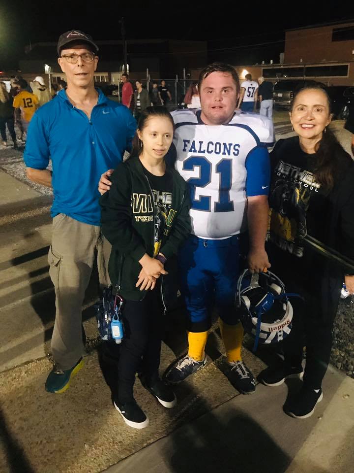 My family meeting Caden Cox for the first time after a game. 