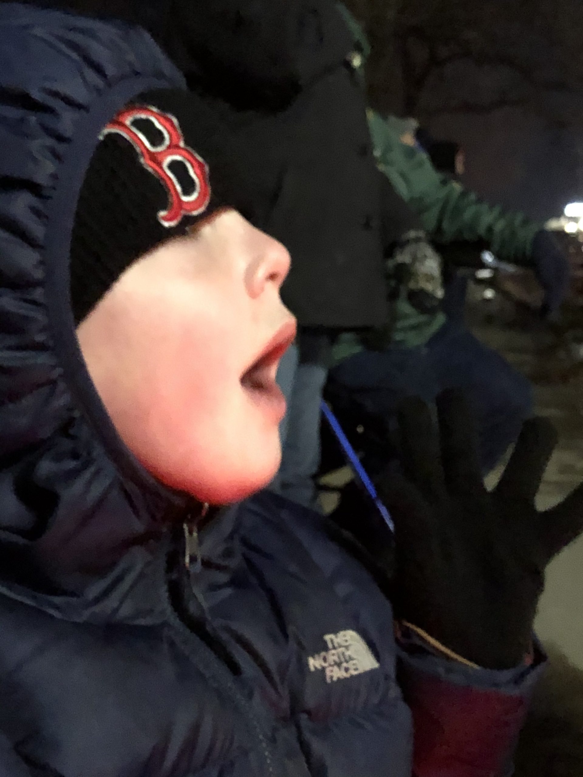 Quentin watching the fireworks.