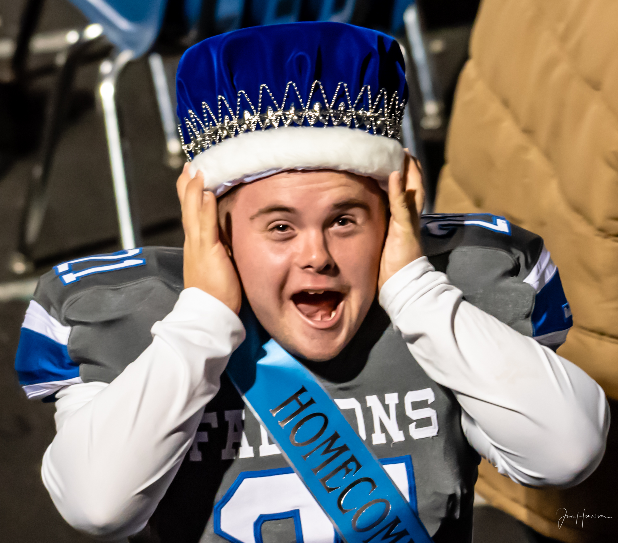Caden Cox as he was crowned Homecoming King, the same night he won "Player of the Game."