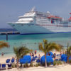 An 800-foot-long white-sand beaches is one of the many attractions of a $42 million cruise terminal on Grand Turk, featured on four- and five-day cruises from Port Canaveral, Fla., of Carnival Cruise Lines’ Elation. (Andy Newman/Carnival Cruise Lines)