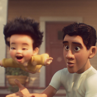Screenshot from Pixar's short film "Float."