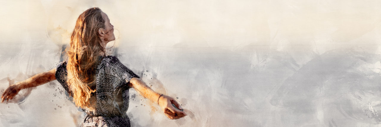 Celebrating Life Despite Ehlers-Danlos Syndrome Complications Woman looking at the sky joyfully.