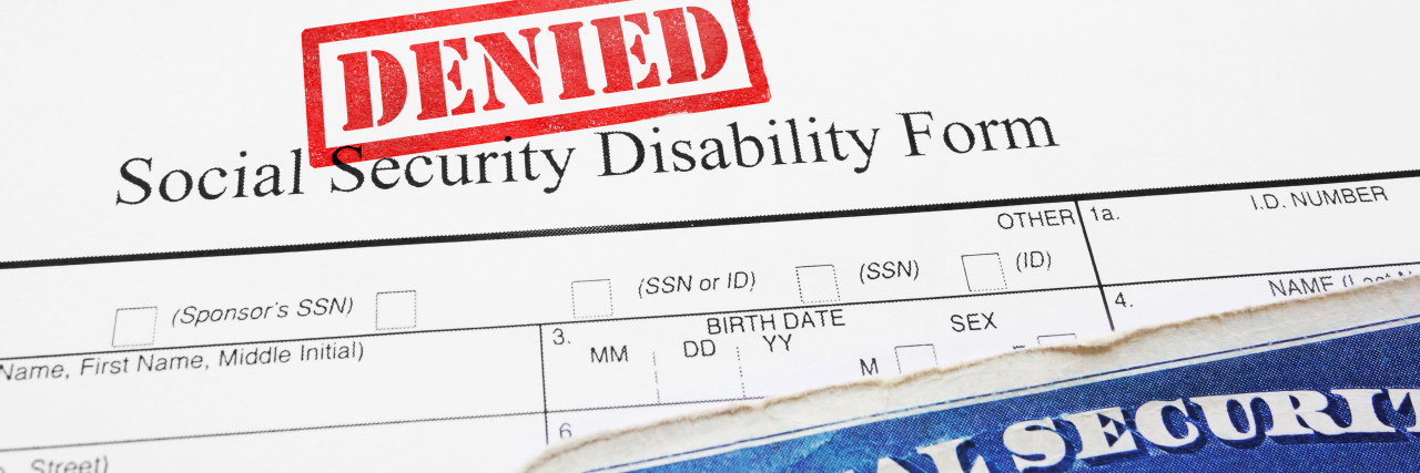 Trump's Social Security Disability Reviews Proposal Could Lead to Cuts Denied stamp on Social Security Disability application form