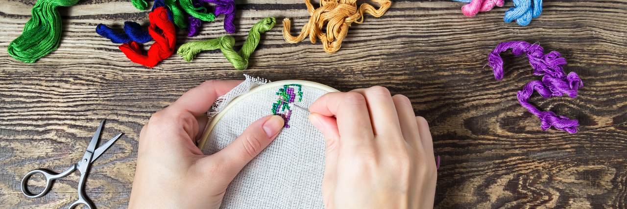How I Use Counted Cross-Stitching to Help My OCD woman's hands cross-stitching