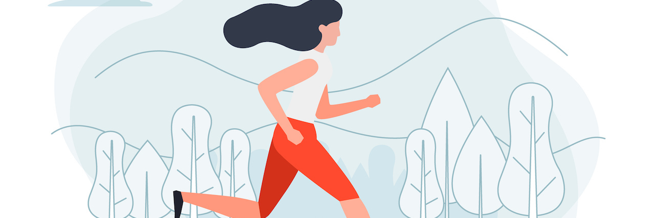 Accepting the Limitations That Come With Chronic Pain Illustration of a young woman running outside