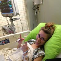 Casey in the hospital due to celiac disease.