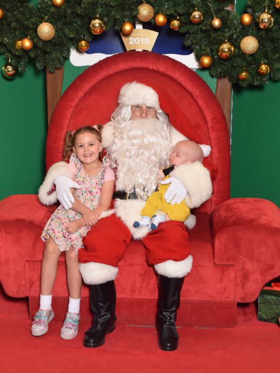 Santa and the author's two children