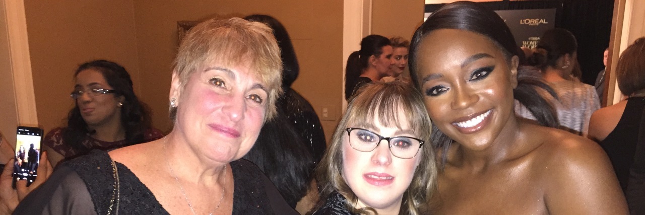 Woman With Down Syndrome Named L'Oreal Paris Woman of Worth Sue Schiavone, Brittany Schiavone, actress Aja Naomi King
