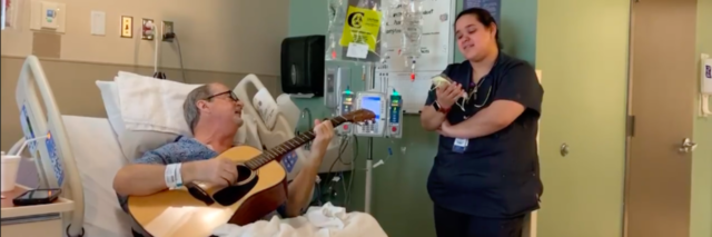 Penn Pennington and Alex Collazo sing O' Holy Night in the hospital