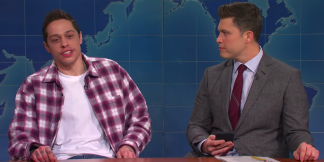 Pete Davidson Hints He Might Be Seeking Mental Health Treatment Over the Holidays Pete Davidson and Colin Jost on "Weekend Update"