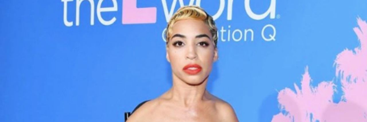 Jillian Mercado on the pink carpet on the premiere night of "The L Word: Generation Q"