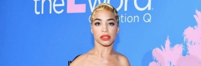 Jillian Mercado on the pink carpet on the premiere night of "The L Word: Generation Q"