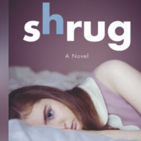 photo of book by contributor entitle shrug with a girl on the cover lying on a bed