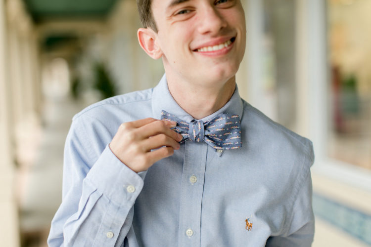 Will Howell wearing light blue WillPower bow tie