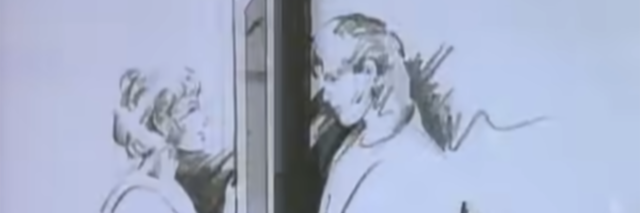 Screenshot from A-ha's "Take On Me" video.