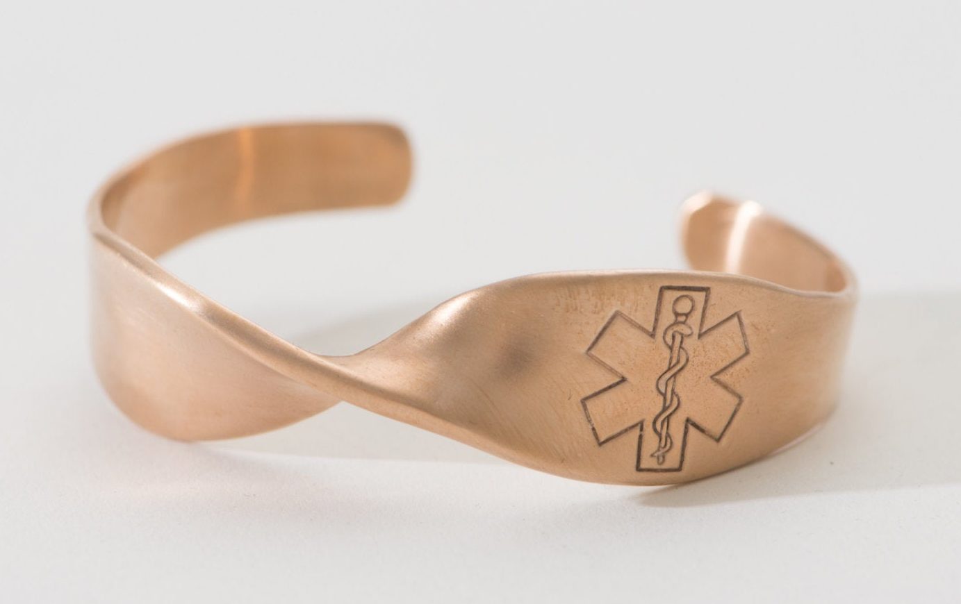 Bronze medical bracelet.