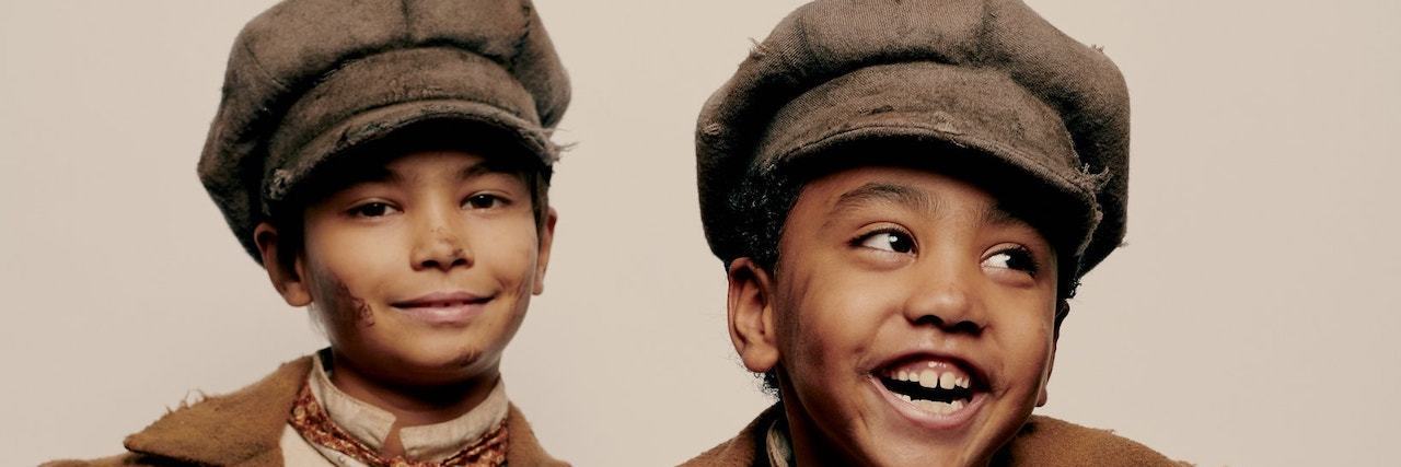 Broadway's 'A Christmas Carol' Casts Disabled Actors as Tiny Tim Jai Srinivasan, 8, and Sebastian Ortiz, 7, as Tiny Tim on Broadway
