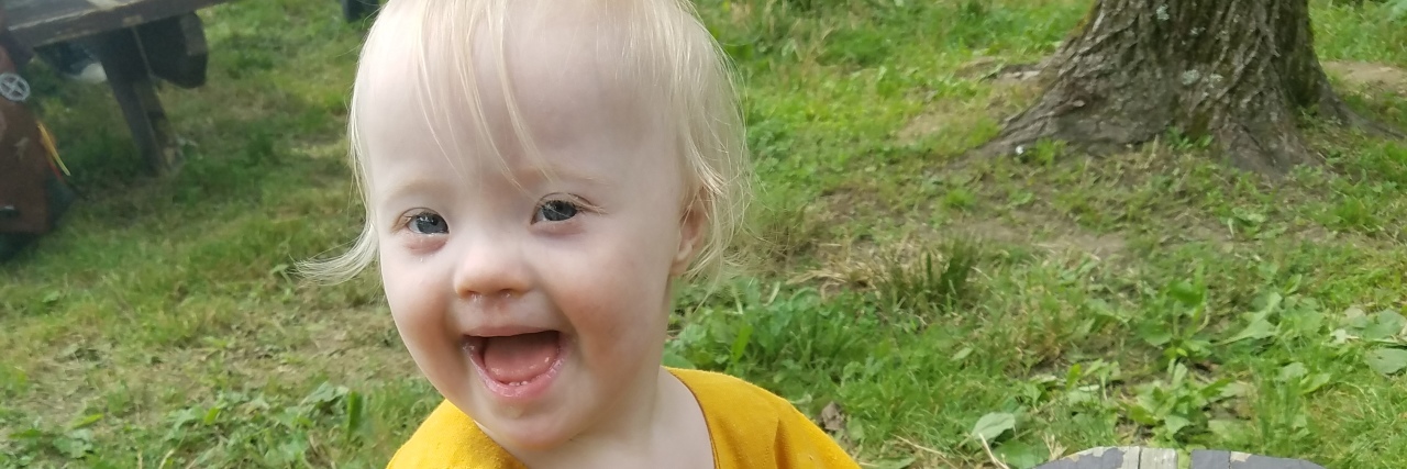 Toddler with Down syndrome at Renfaire