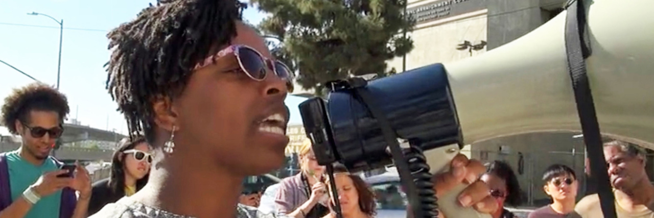 'Bedlam' Documentary Shows State of Mental Health Care in Los Angeles Patrisse Cullors speaks at a rally outside the Twin Towers Jail in Los Angeles County