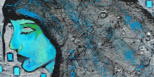 I'm Not 'Lucky' to Be on Disability Benefits Due to Fibromyalgia Painting of sad, tired woman.