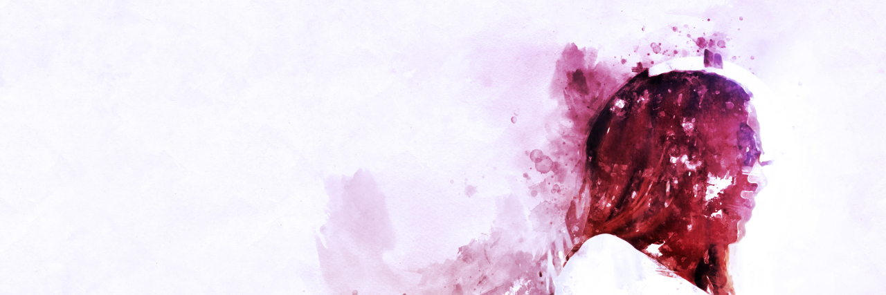 Finding Self-Worth When You're Constantly Sick Abstract beautiful woman traveling and walking street in the city on watercolor illustration painting background.